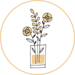 ゲストテーブル装飾花